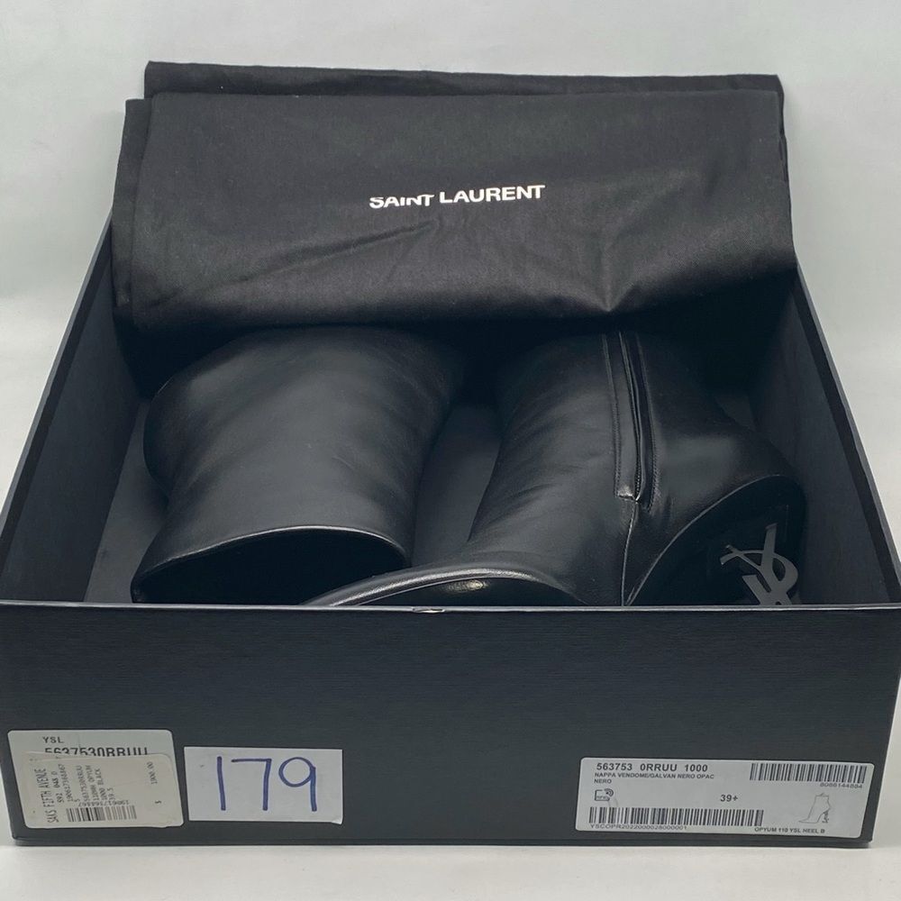 Saint Laurent Opyum Logo Leather Booties size 39.5 - Picture 14 of 16